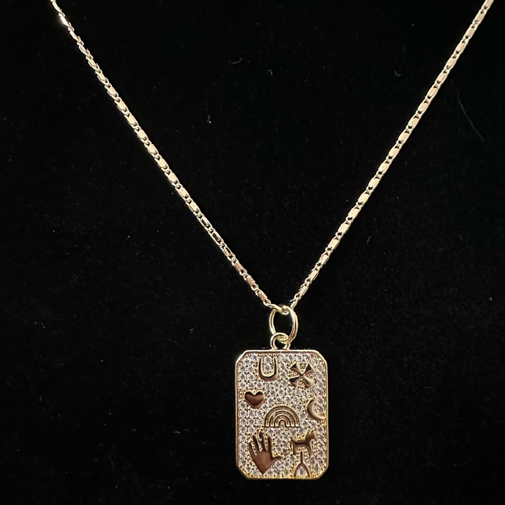 Lucky charm card pendant and necklace